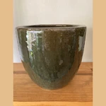 Maceta ceramica esmaltada 23x19cm Verde
