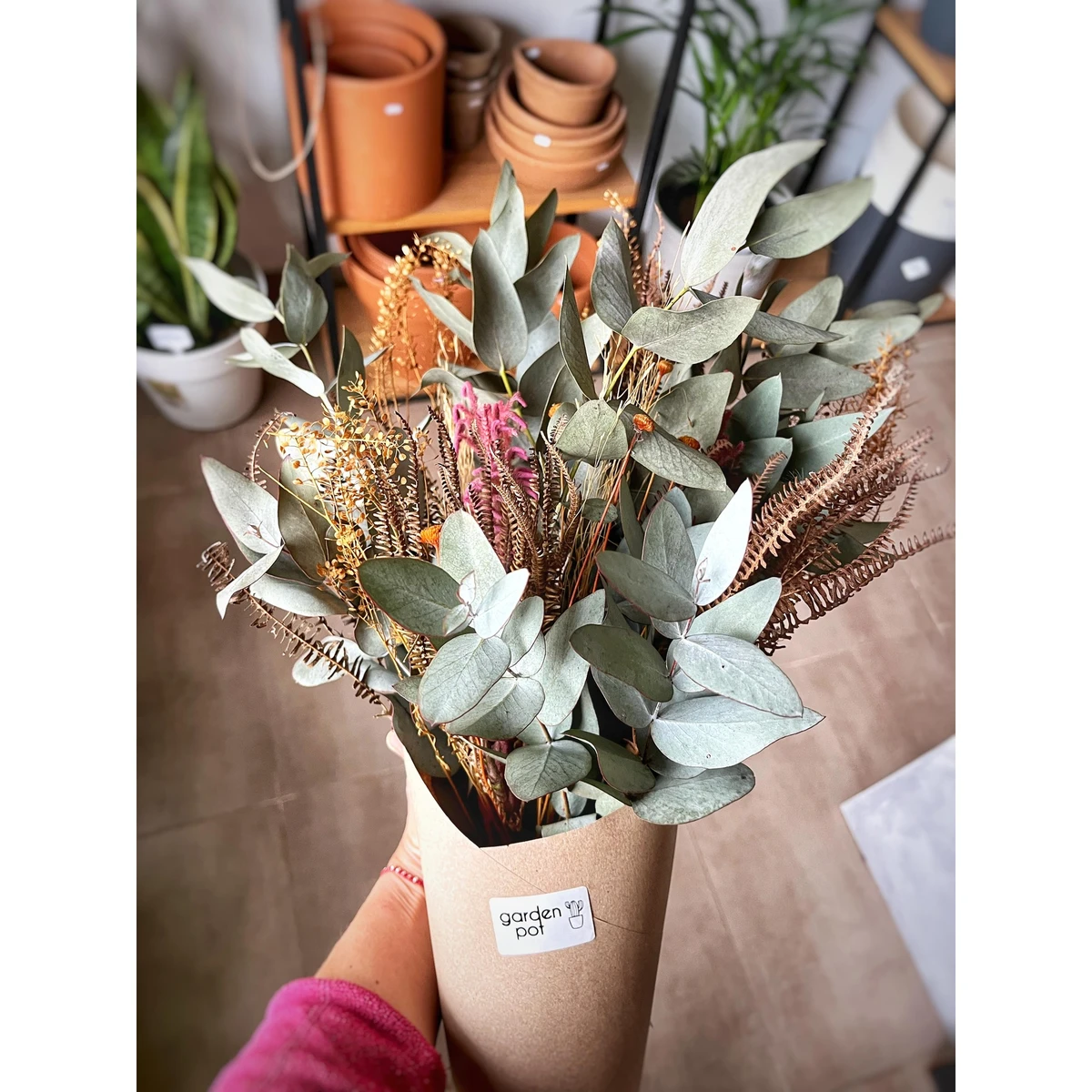 Ramo Flores Secas Mediano Eucalyptus 