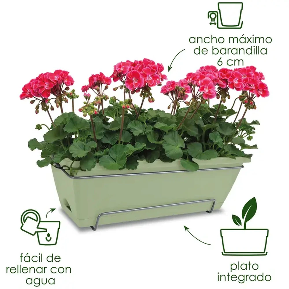 Jardinera con soporte Barcelona Allin1 50 cm Taupe