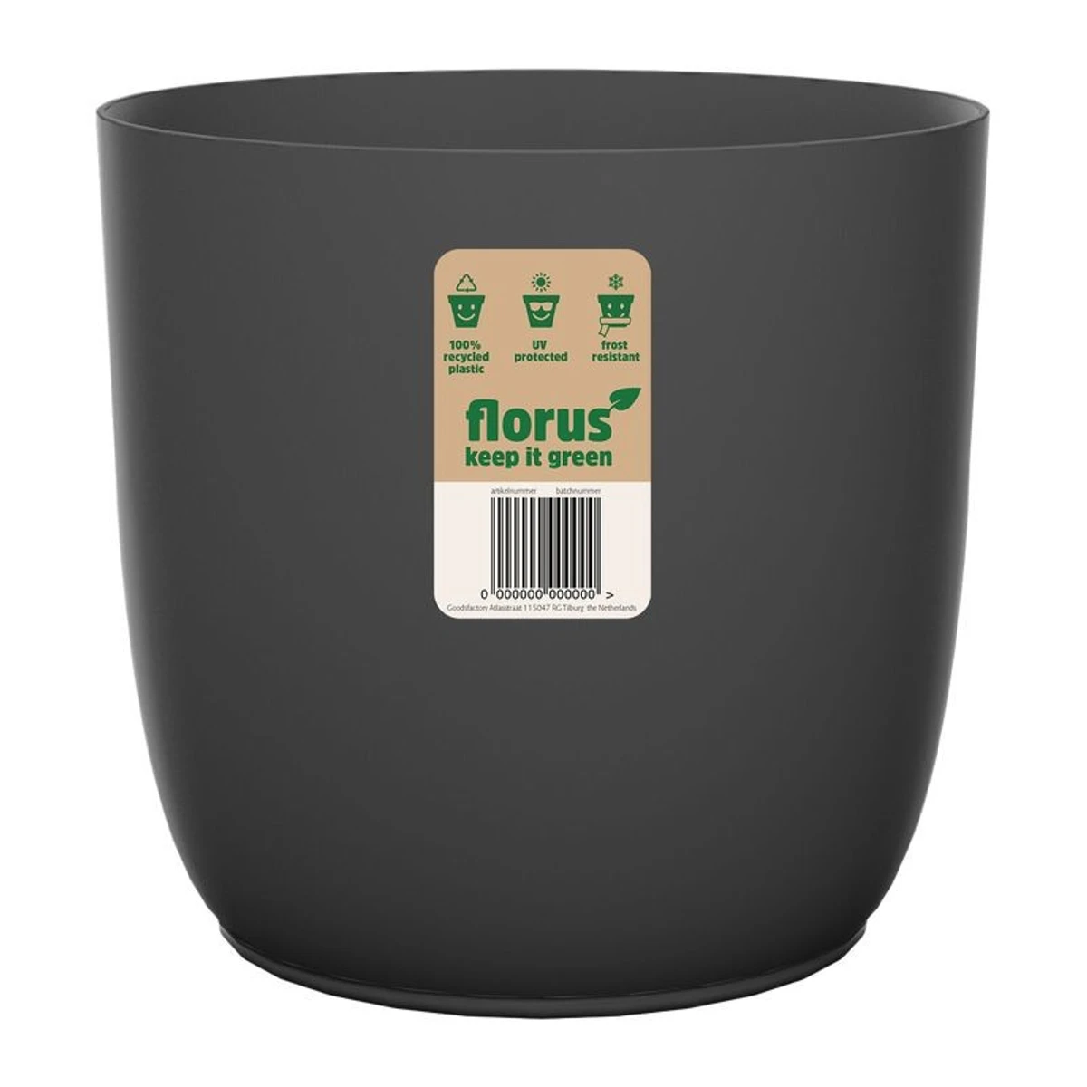 Maceta Flow Flowerpot 30 cm - Anthracite 