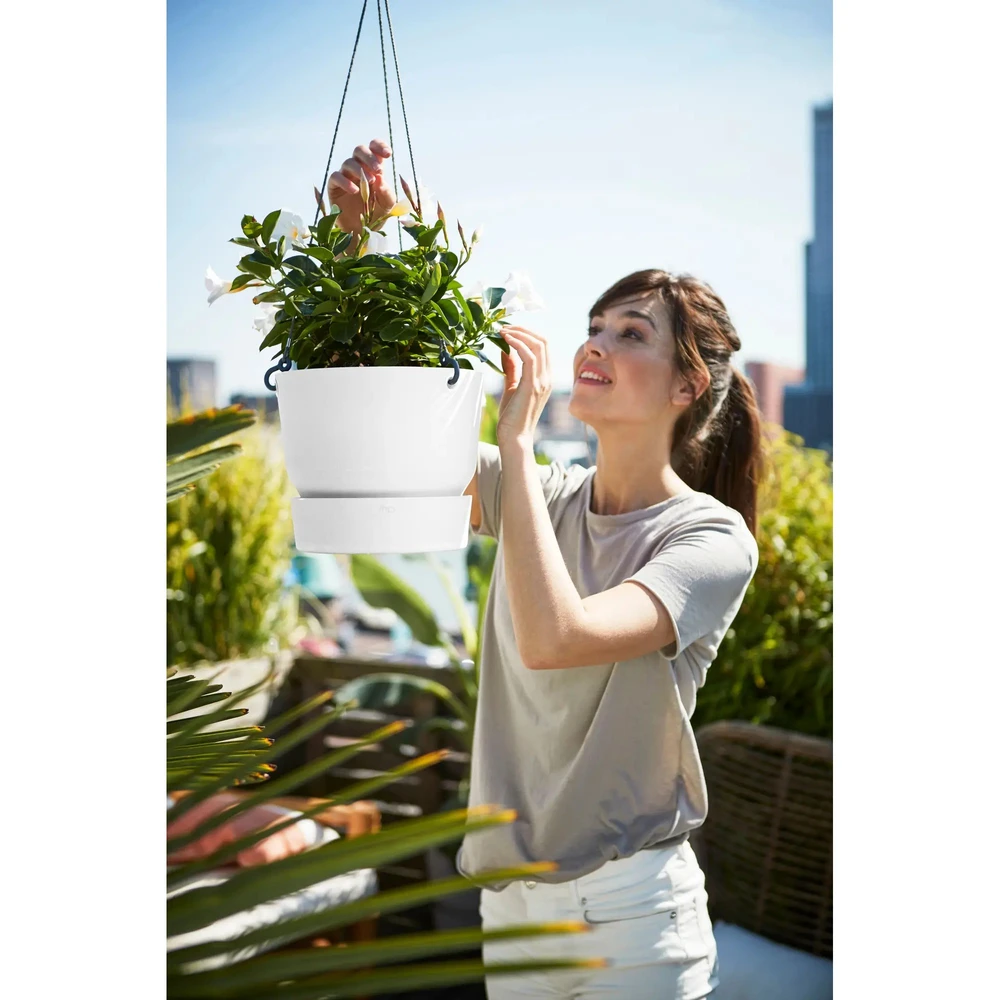 Greenville Hanging Basket 24 cm White