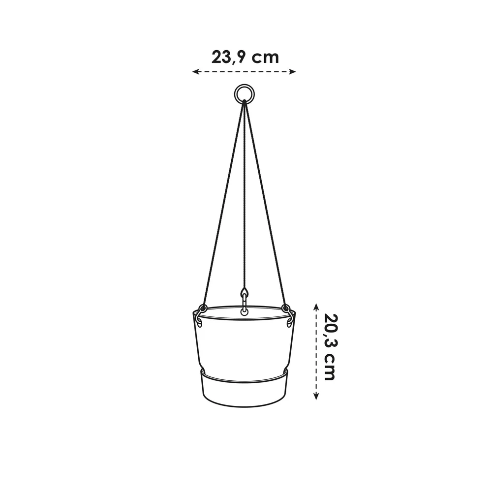 Greenville Hanging Basket 24 cm Living Black