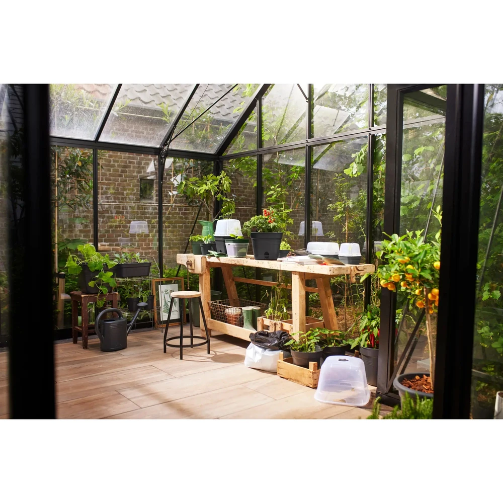 Green Basics Growpot Square Allin1 25 cm Living Black