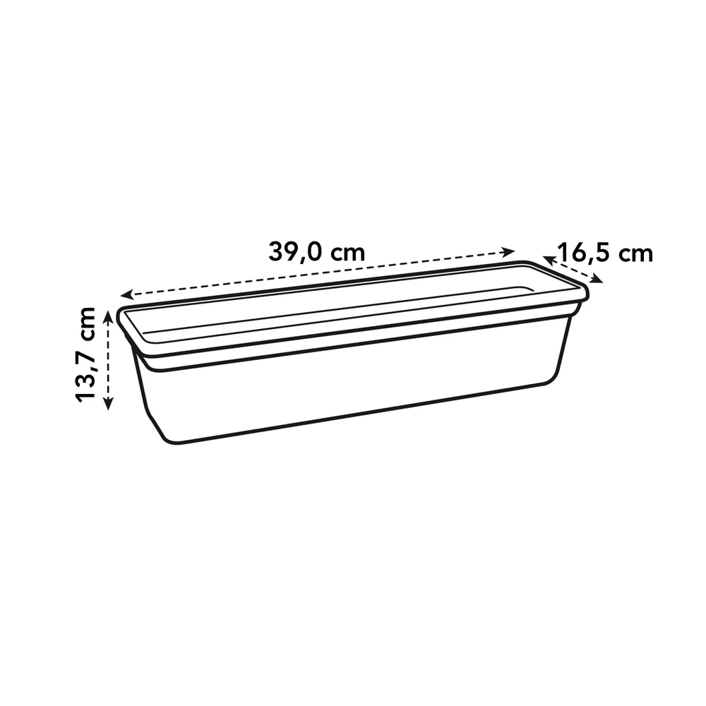 Jardinera Green Basics Trough 40 cm C/Plato Living Black