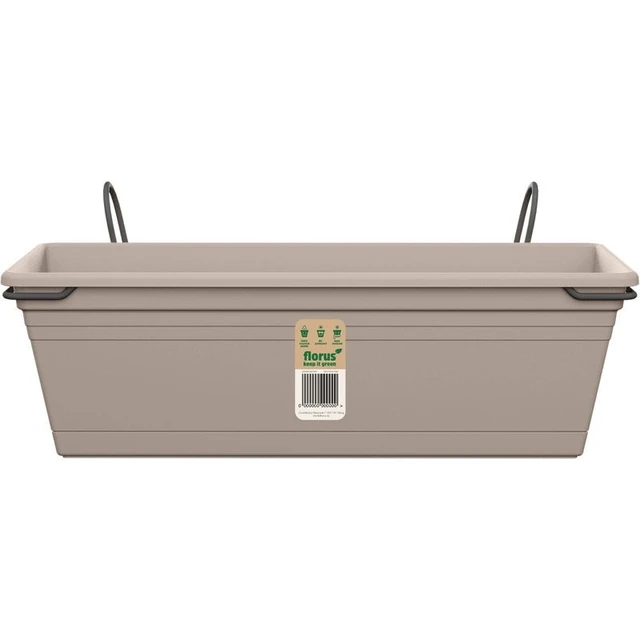 Mediterran Balcony Trough Set 50 cm Warm Taupe