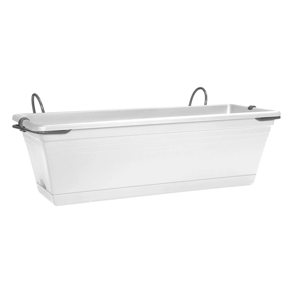 Mediterran Balcony Trough Set 50 cm White