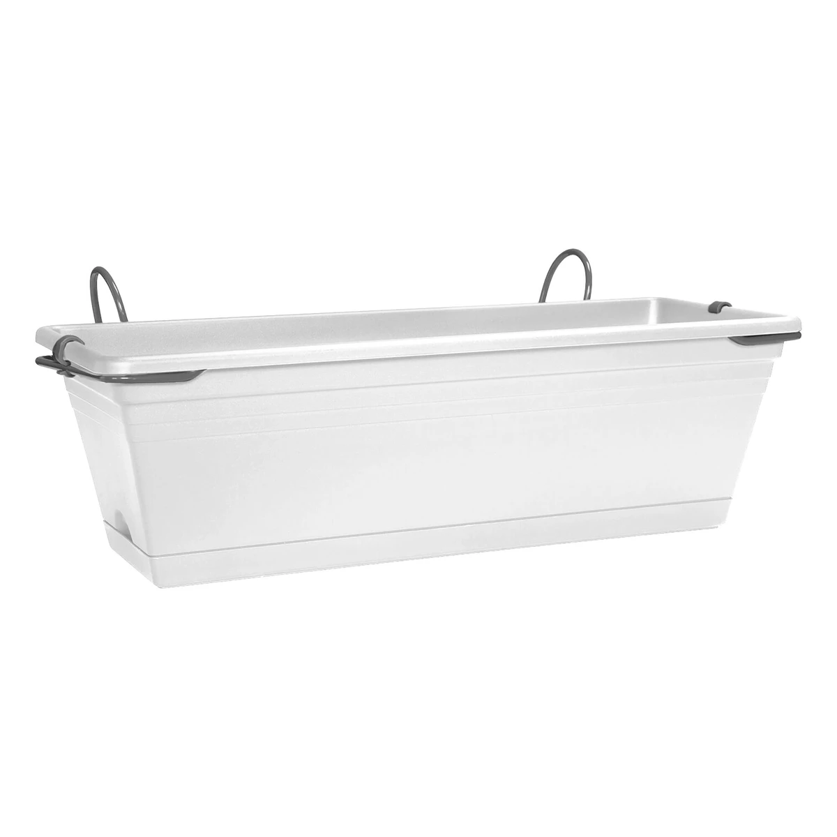 Mediterran Balcony Trough Set 50 cm - White 